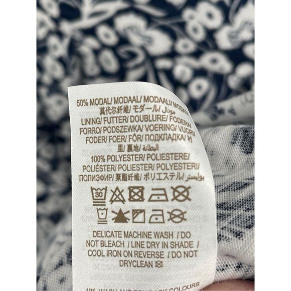 Boden Dress Women Size 14 Back Cutout Floral Mini Dress V Neck Short Sleeve Blue - Picture 11 of 13